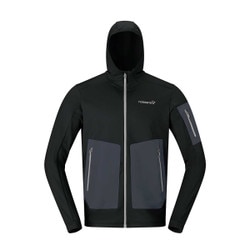 Norrona Falketind Warm2 Stretch Hood Men's in Caviar Black